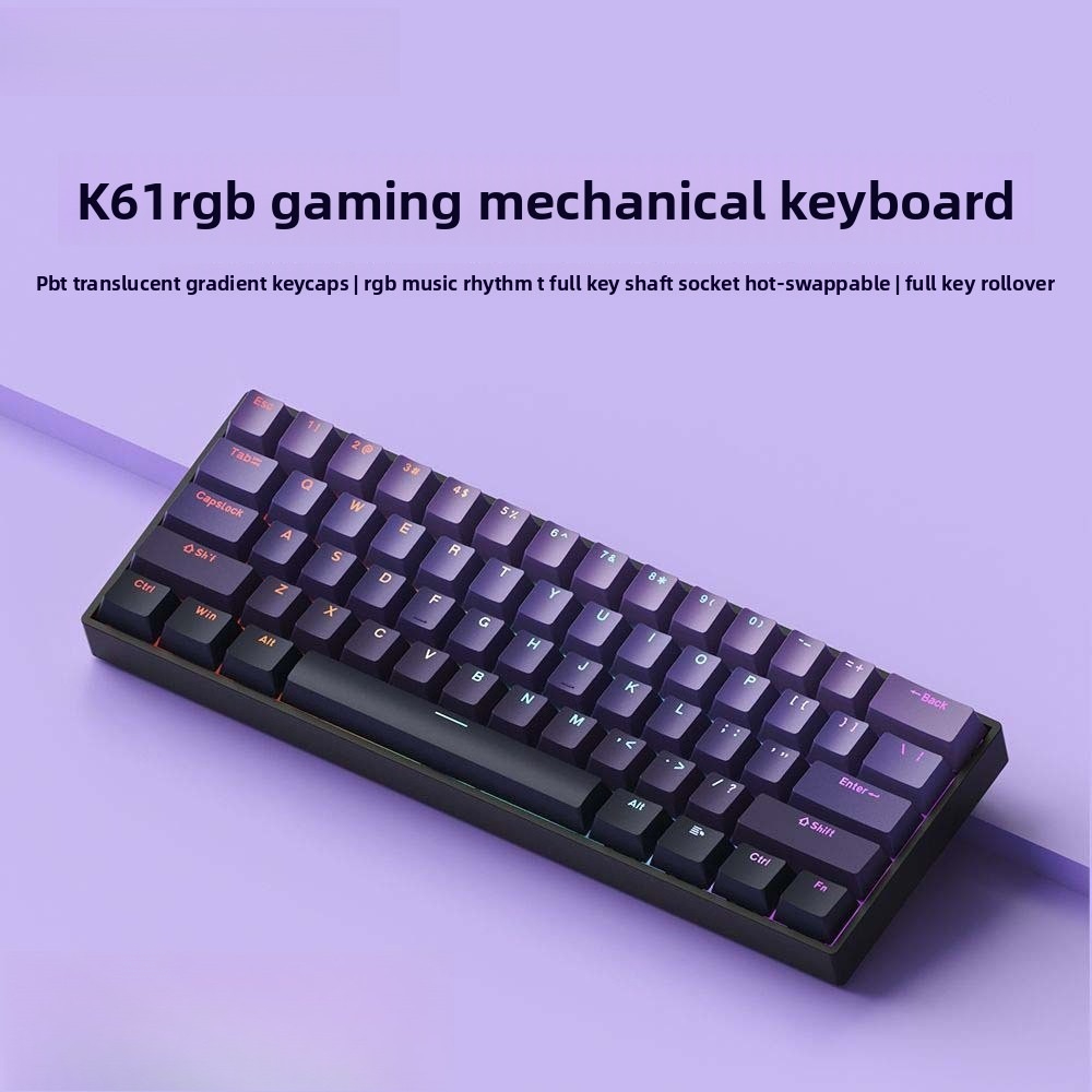 Gaming Keyboard Mobile - 60% Draadloos Bluetooth 2.4G Mechanisch Toetsenbord