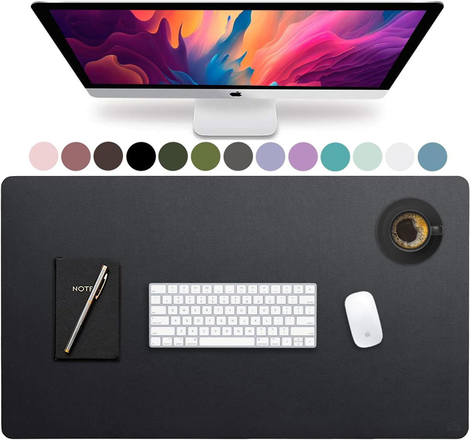 Gaming Keyboard And Mouse - Groot formaat lederen bureau-onderlegger, bureau mat