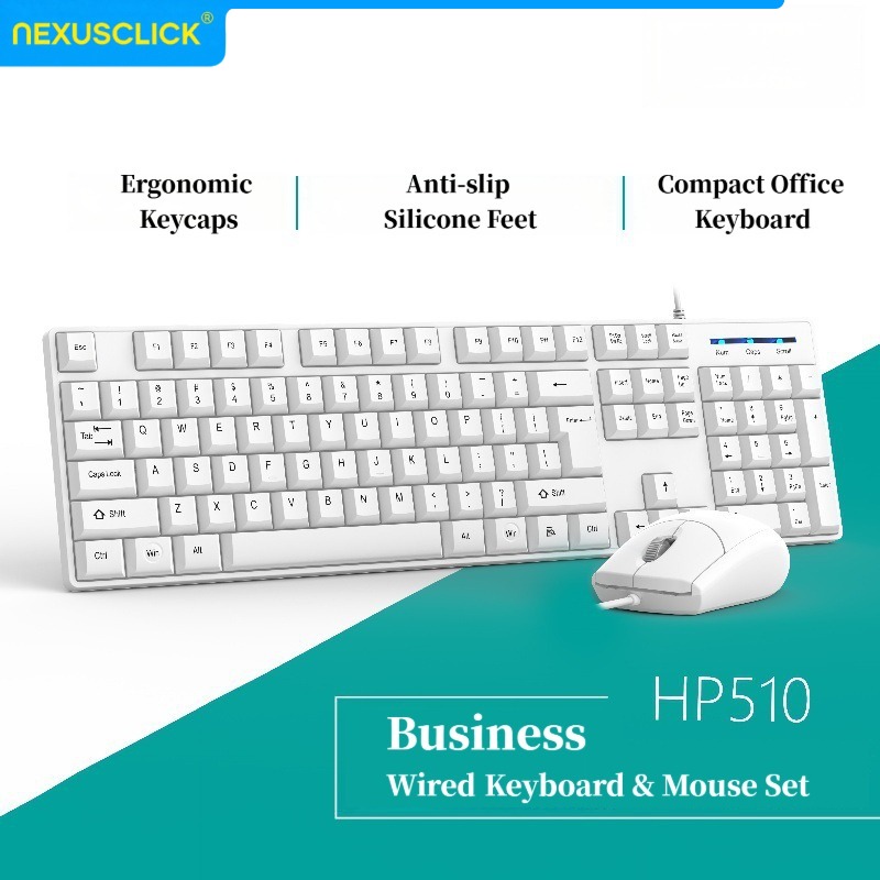 Gaming Keyboard Expensive - NexusClick Bedraad kantoor-toetsenbord-muiscombo, stevige ergonomische universele