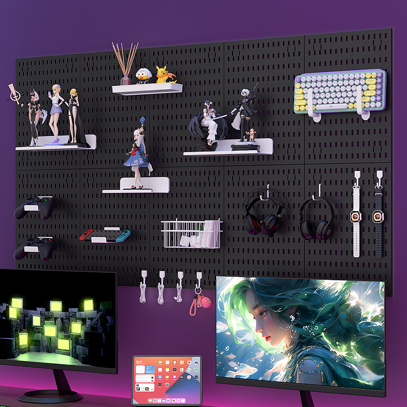 Gaming Keyboard And Mouse - Zelfklevende pegboard-plank voor gaming – montage