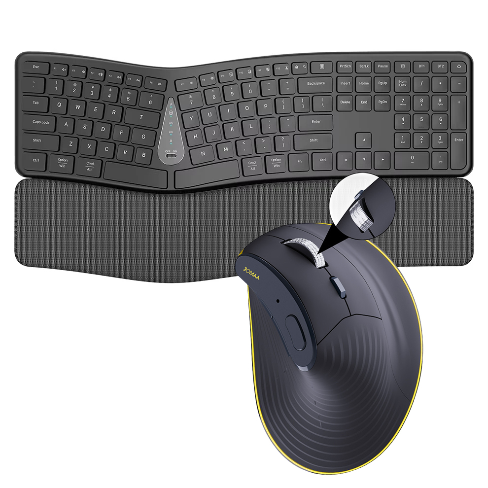Gaming Keyboard Bluetooth - 2.4G draadloze toetsenbord-muiscombinatie, comfortabel natuurlijk typen,