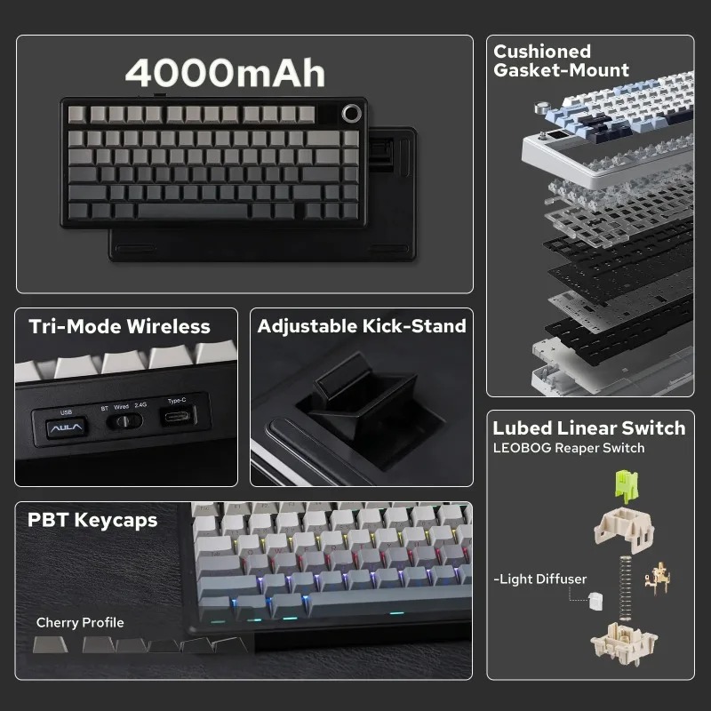 AULA F75 Max Mechanisch Toetse - Gaming Keyboard He recensie en prijs