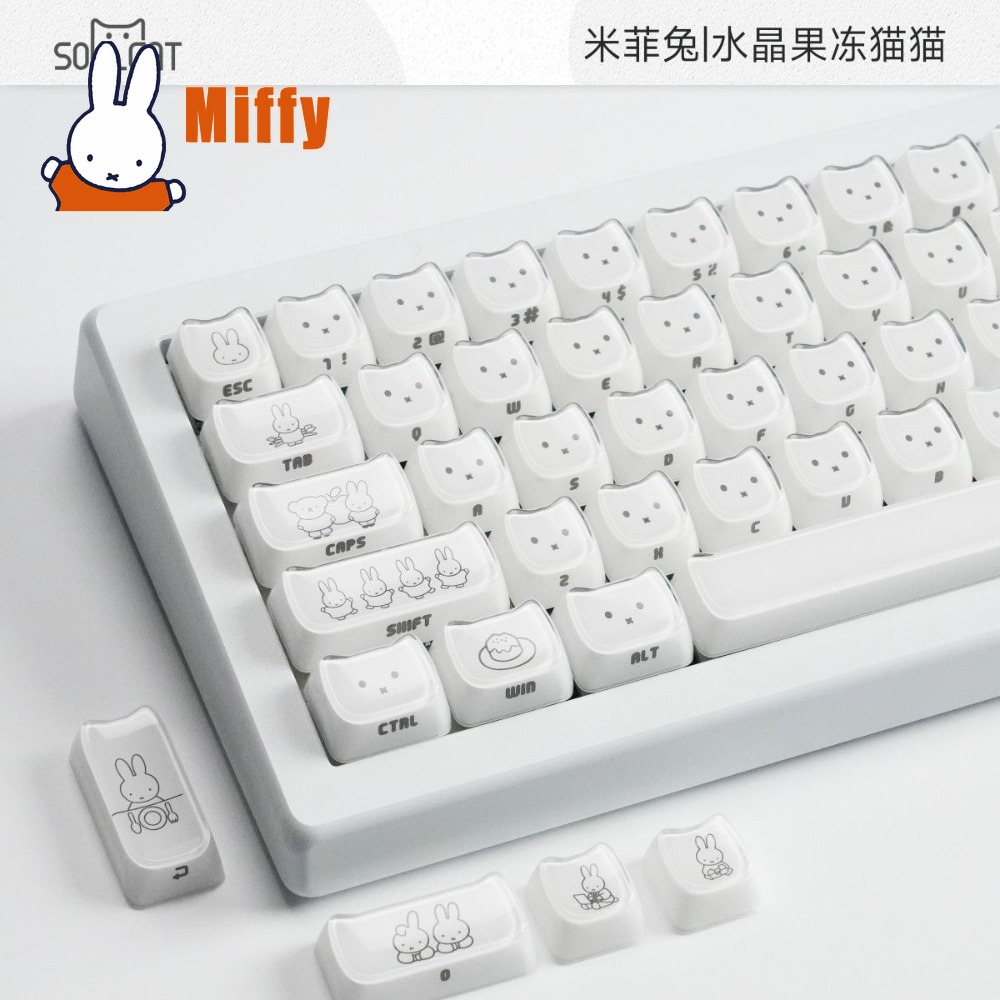 Kawaii Miffy Keycaps Schattig  - Gaming Keyboard He recensie en prijs