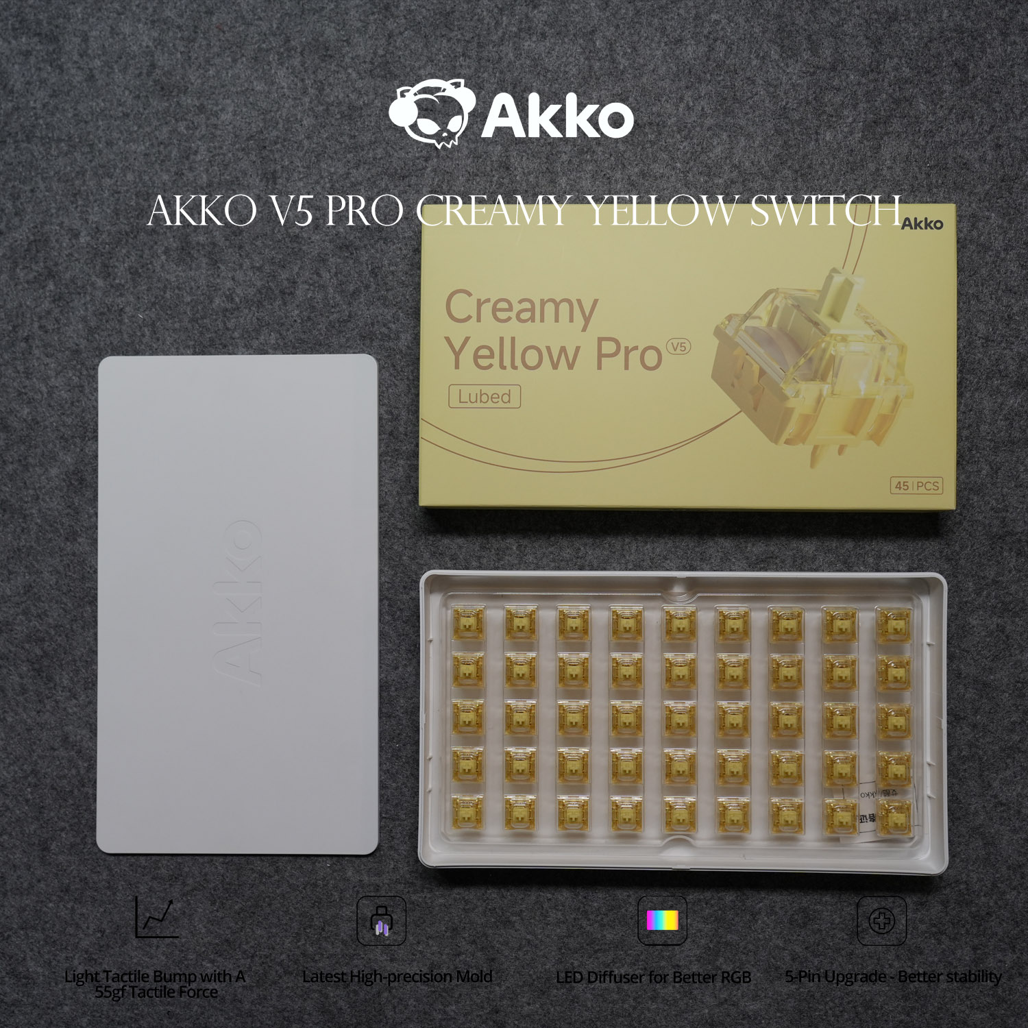 Akko V5 Pro crème gele schakel - Keyboard Lube Kit recensie en prijs